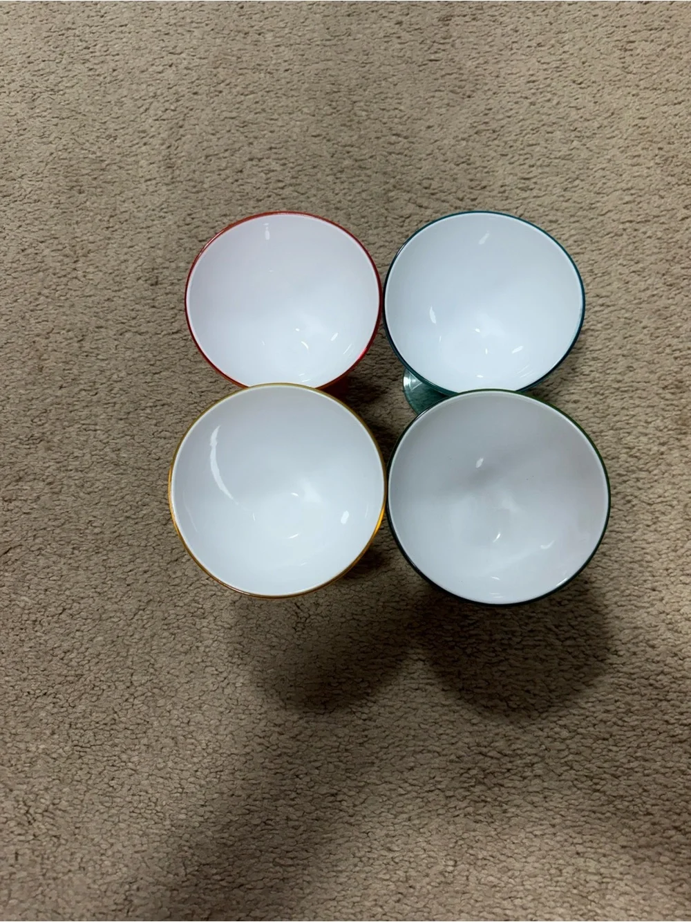 Colorful Glass Dessert Bowls - Set of 4